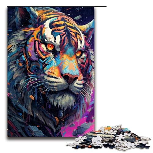 Puzzle für Erwachsene 1000 Teile Robotertiger von SplattersLots of Thick Coloured Cloud Jigsaw Puzzle Lernspiele für Zuhause DIY Spielzeug tolles Geschenk für Spiele 1000 Teile von QSYFNBZL
