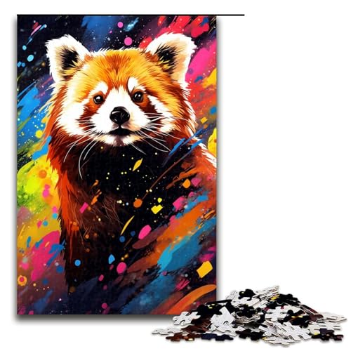 Puzzle für Erwachsene 1000 Teile Roter Panda und Schmetterling von SplattersLots Bunte Puzzleteile für Lernspiele Herausforderungsspielzeug einzigartige Heimdekoration und Geschenke 75 x 50 cm von QSYFNBZL