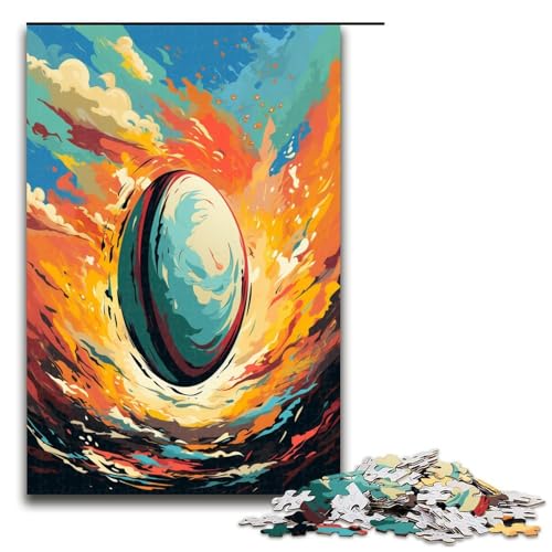 Puzzle für Erwachsene 1000 Teile Rugbyball von SplattersLots of Thick Coloured Clouds Puzzle für Erwachsene Holzspiele für die ganze Familie Weihnachts und Geburtstagsgeschenke 1000 Teile von QSYFNBZL