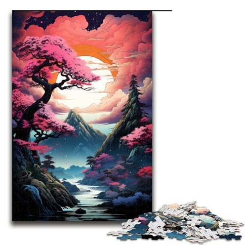 Puzzle für Erwachsene 1000 Teile Sakura Baum unter Mondlicht Puzzle für Erwachsene Holzspiele für die ganze Familie Weihnachts und Geburtstagsgeschenke 75 x 50 cm Puzzle für Erwachsene 1000 Teile Sakura Baum unter Mondlicht Puzzle für Erwachsene Holzspiele für die ganze Familie Weihnachts und Geburtstagsgeschenke 75 x 50 cm von QSYFNBZL