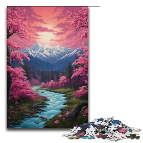 Puzzle für Erwachsene 1000 Teile Sakura und japanische Berge Puzzle für Lernspiele Herausforderungsspielzeug einzigartige Heimdekoration und Geschenke 75 x 50 cm Puzzle für Erwachsene 1000 Teile Sakura und japanische Berge Puzzle für Lernspiele Herausforderungsspielzeug einzigartige Heimdekoration und Geschenke 75 x 50 cm von QSYFNBZL