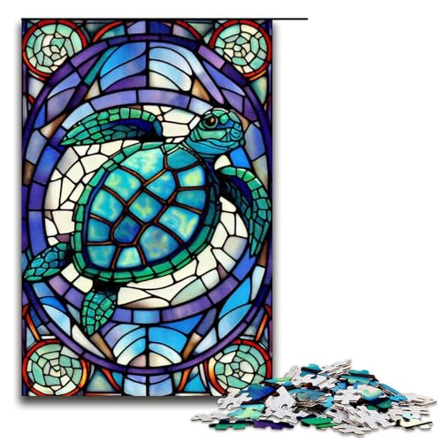 Puzzle für Erwachsene 1000 Teile Schildkröten Puzzle im Buntglas Stil Holzspiele für die ganze Familie Weihnachts und Geburtstagsgeschenke 75 x 50 cm Puzzle für Erwachsene 1000 Teile Schildkröten Puzzle im Buntglas Stil Holzspiele für die ganze Familie Weihnachts und Geburtstagsgeschenke 75 x 50 cm von QSYFNBZL
