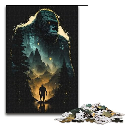 Puzzle für Erwachsene 1000 Teile Schimpansen Heimdekoration Puzzle Spielzeug Geschenk für die ganze Familie 75 x 50 cm von QSYFNBZL