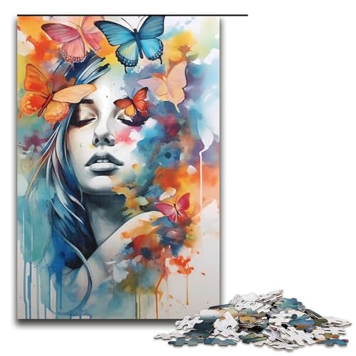Puzzle für Erwachsene 1000 Teile Schmetterlingsmädchen Geburtstagsgeschenk Geschenke für Teenager ab 14 Jahren 75 x 50 cm Puzzle für Erwachsene 1000 Teile Schmetterlingsmädchen Geburtstagsgeschenk Geschenke für Teenager ab 14 Jahren 75 x 50 cm von QSYFNBZL