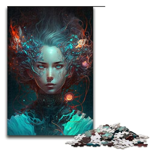 Puzzle für Erwachsene 1000 Teile Schönheitsmädchen Heimdekoration Puzzle Spielzeug Geschenk für die ganze Familie 75 x 50 cm von QSYFNBZL