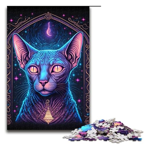 Puzzle für Erwachsene 1000 Teile Schwarzlichtkatze Holzpuzzle Lernspielzeug Familienspiele 75 x 50 cm Puzzle für Erwachsene 1000 Teile Schwarzlichtkatze Holzpuzzle Lernspielzeug Familienspiele 75 x 50 cm von QSYFNBZL