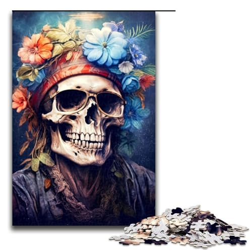 Puzzle für Erwachsene 1000 Teile Soulful Harmony Skull DIY Puzzle Spielzeug tolle Geschenke zu Weihnachten für Teenager ab 14 Jahren 75 x 50 cm von QSYFNBZL