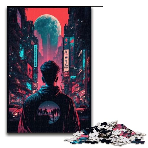 Puzzle für Erwachsene 1000 Teile Stadtkunst Puzzle Spiele Spielzeug Geschenk geeignet als Schreibtischdekoration 75 x 50 cm von QSYFNBZL