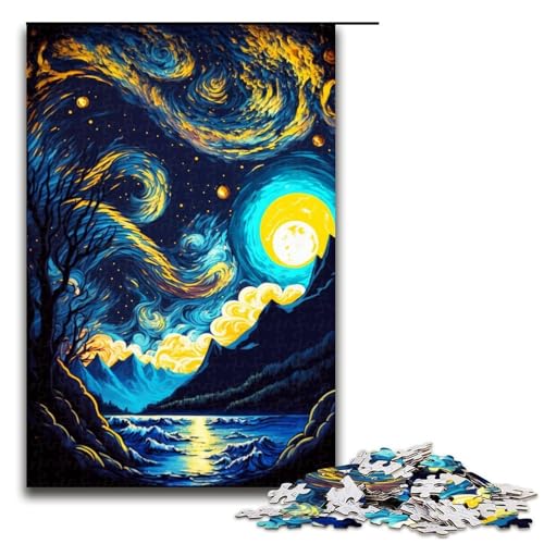 Puzzle für Erwachsene 1000 Teile Sternenuniversum Holzpuzzle Lernspielzeug Familienspiele 75 x 50 cm von QSYFNBZL