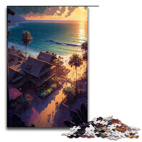 Puzzle für Erwachsene 1000 Teile Strandresort Holzpuzzle Lernspielzeug Familienspiele 75 x 50 cm von QSYFNBZL