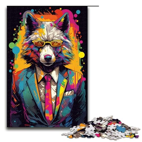 Puzzle für Erwachsene 1000 Teile Straßen Puzzle bunter Wolf für Erwachsene Holzspiele für die ganze Familie Weihnachts und Geburtstagsgeschenke 75 x 50 cm von QSYFNBZL