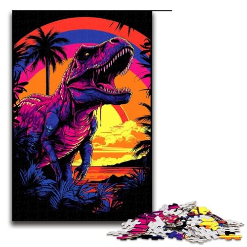 Puzzle für Erwachsene 1000 Teile T Rex Sonnenuntergang Puzzle für Erwachsene Holzspiele für die ganze Familie Weihnachts und Geburtstagsgeschenke 75 x 50 cm Puzzle für Erwachsene 1000 Teile T Rex Sonnenuntergang Puzzle für Erwachsene Holzspiele für die ganze Familie Weihnachts und Geburtstagsgeschenke 75 x 50 cm von QSYFNBZL