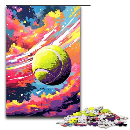 Puzzle für Erwachsene 1000 Teile Tennisball von SplattersLots Dickes farbiges Wolken Puzzle für Lernspiele Herausforderungsspielzeug einzigartige Heimdekoration und Geschenke 1000 Teile von QSYFNBZL