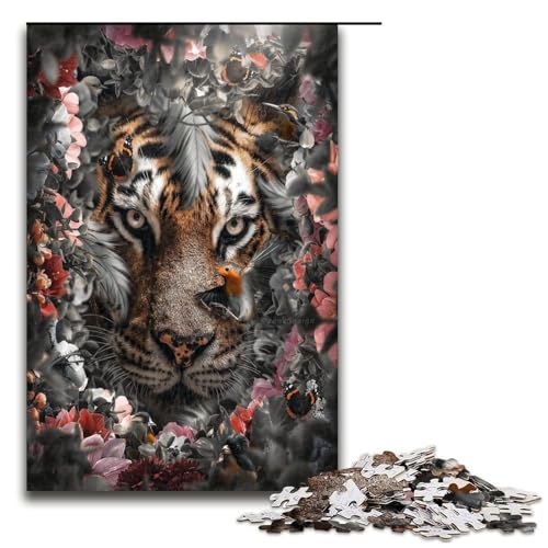 Puzzle für Erwachsene 1000 Teile Tiger Heimdekoration Puzzle Spielzeug Geschenk für die ganze Familie 75 x 50 cm von QSYFNBZL