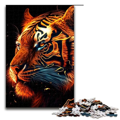 Puzzle für Erwachsene 1000 Teile Tiger Puzzle Geburtstagsgeschenk für Teenager ab 14 Jahren 75 x 50 cm von QSYFNBZL