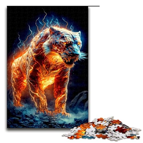 Puzzle für Erwachsene 1000 Teile Tiger Puzzle Lernspiele für Zuhause DIY Spielzeug tolles Geschenk für Spiele 75 x 50 cm von QSYFNBZL