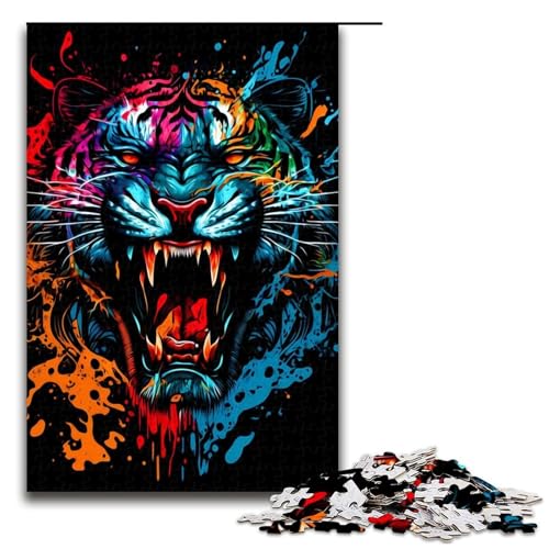 Puzzle für Erwachsene 1000 Teile Tiger Puzzle Lernspiele für Zuhause DIY Spielzeug tolles Geschenk für Spiele 75 x 50 cm von QSYFNBZL