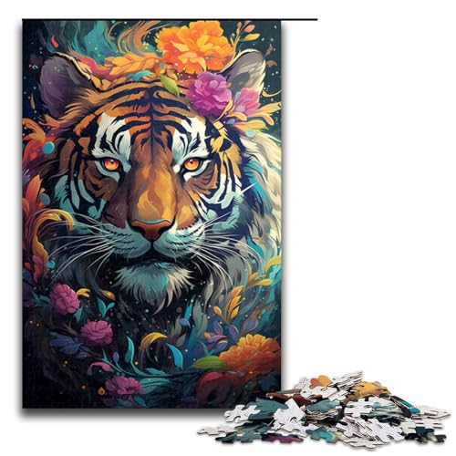 Puzzle für Erwachsene 1000 Teile Tiger Puzzle farbenfroh psychedelisch für Erwachsene Holzspiele für die ganze Familie Weihnachts und Geburtstagsgeschenke 75 x 50 cm Puzzle für Erwachsene 1000 Teile Tiger Puzzle farbenfroh psychedelisch für Erwachsene Holzspiele für die ganze Familie Weihnachts und Geburtstagsgeschenke 75 x 50 cm von QSYFNBZL