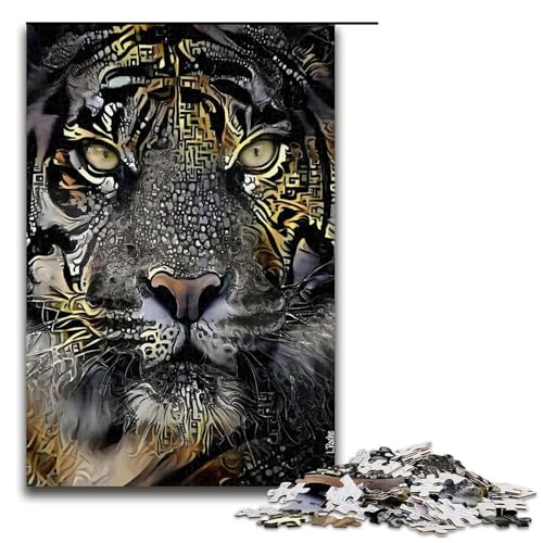 Puzzle für Erwachsene 1000 Teile Tiger Puzzle für Kinder Holzpuzzle dekomprimierendes intellektuelles Lernspielzeug 75 x 50 cm Puzzle für Erwachsene 1000 Teile Tiger Puzzle für Kinder Holzpuzzle dekomprimierendes intellektuelles Lernspielzeug 75 x 50 cm von QSYFNBZL