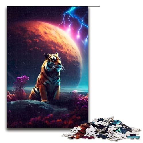 Puzzle für Erwachsene 1000 Teile Tiger beobachtet den Weltraum Puzzle für Erwachsene Holzspiele für die ganze Familie Weihnachts und Geburtstagsgeschenke 75 x 50 cm Puzzle für Erwachsene 1000 Teile Tiger beobachtet den Weltraum Puzzle für Erwachsene Holzspiele für die ganze Familie Weihnachts und Geburtstagsgeschenke 75 x 50 cm von QSYFNBZL