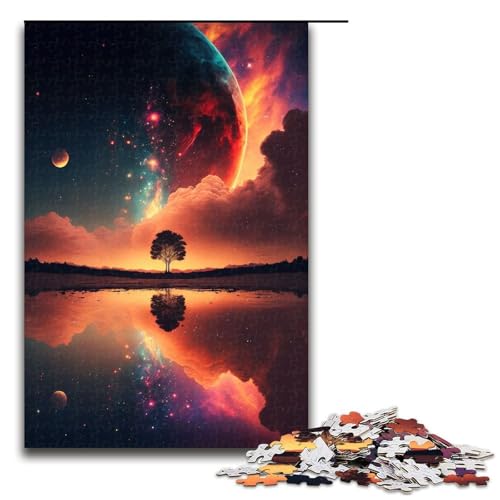 Puzzle für Erwachsene 1000 Teile Traumhafter surrealer Sonnenuntergang Puzzle für Kinder Holzpuzzle Dekomprimierendes intellektuelles Lernspielzeug 75 x 50 cm von QSYFNBZL