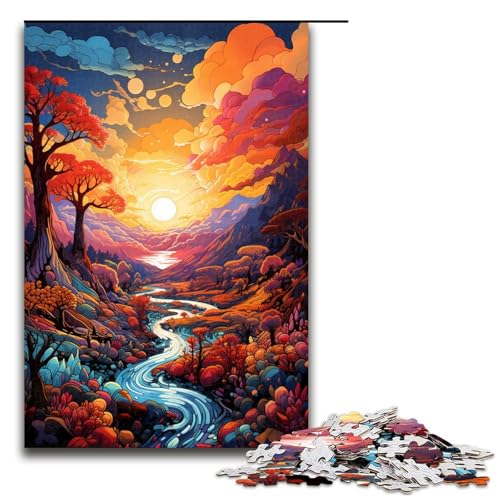 Puzzle für Erwachsene 1000 Teile Traumlandschaft Kunstwerk Geburtstagsgeschenk Wandkunst 75 x 50 cm von QSYFNBZL