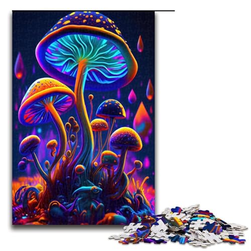 Puzzle für Erwachsene 1000 Teile Trippy Mushrooms Puzzle für Erwachsene Holzspiele für die ganze Familie Weihnachts und Geburtstagsgeschenke 75 x 50 cm Puzzle für Erwachsene 1000 Teile Trippy Mushrooms Puzzle für Erwachsene Holzspiele für die ganze Familie Weihnachts und Geburtstagsgeschenke 75 x 50 cm von QSYFNBZL