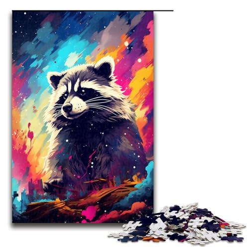 Puzzle für Erwachsene 1000 Teile Waschbären im Krater sind von Spritzern umgeben Heimdekoration Puzzlespielzeug Geschenk für die ganze Familie 75 x 50 cm von QSYFNBZL