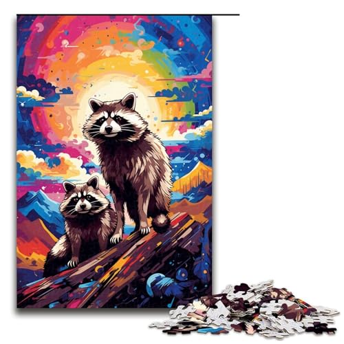 Puzzle für Erwachsene 1000 Teile Waschbären im Krater sind von Spritzern umgeben Lot Puzzle für Erwachsene Holz Familienspiele Weihnachts und Geburtstagsgeschenke 75 x 50 cm von QSYFNBZL