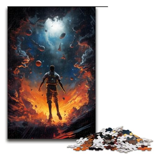 Puzzle für Erwachsene 1000 Teile Weltraum Basketballspieler Puzzle für Kinder Holzpuzzle dekomprimierendes intellektuelles Lernspielzeug 75 x 50 cm von QSYFNBZL