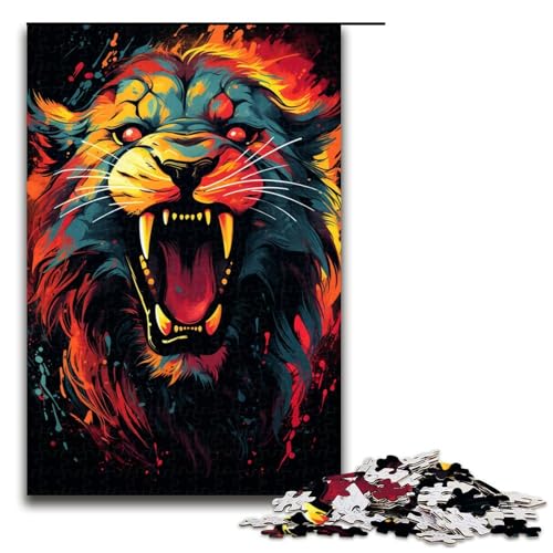 Puzzle für Erwachsene 1000 Teile Wilder bunter Löwe Puzzle für Erwachsene Holzspiele für die ganze Familie Weihnachts und Geburtstagsgeschenke 75 x 50 cm Puzzle für Erwachsene 1000 Teile Wilder bunter Löwe Puzzle für Erwachsene Holzspiele für die ganze Familie Weihnachts und Geburtstagsgeschenke 75 x 50 cm von QSYFNBZL