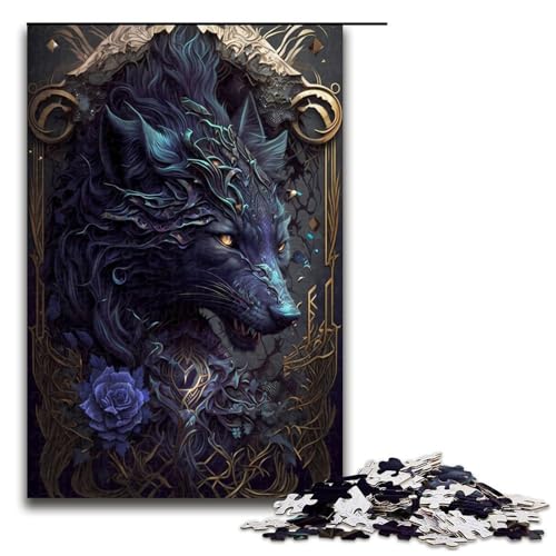 Puzzle für Erwachsene 1000 Teile Wolf Puzzle Lernspiele für Zuhause DIY Spielzeug tolles Geschenk für Spiele 75 x 50 cm von QSYFNBZL
