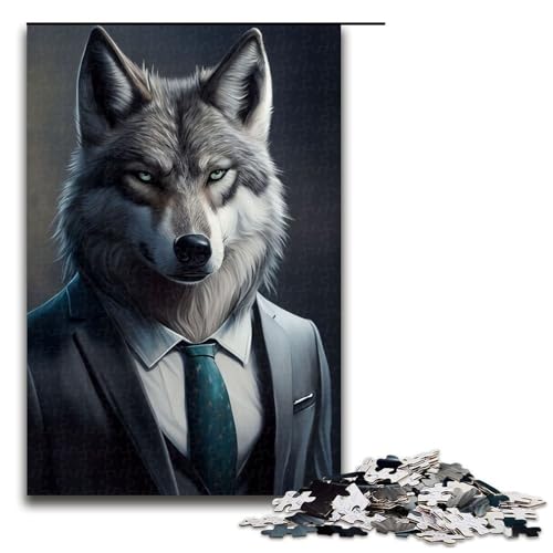 Puzzle für Erwachsene 1000 Teile Wolfskostüm Tierpuzzle für Erwachsene Holzspiele für die ganze Familie Weihnachts und Geburtstagsgeschenke 75 x 50 cm Puzzle für Erwachsene 1000 Teile Wolfskostüm Tierpuzzle für Erwachsene Holzspiele für die ganze Familie Weihnachts und Geburtstagsgeschenke 75 x 50 cm von QSYFNBZL