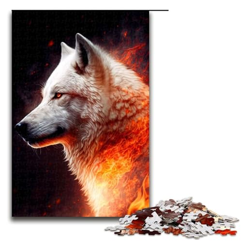 Puzzle für Erwachsene 1000 Teile Wolfsspielzeug intellektuelles Spiel ganze Familie 75 x 50 cm von QSYFNBZL