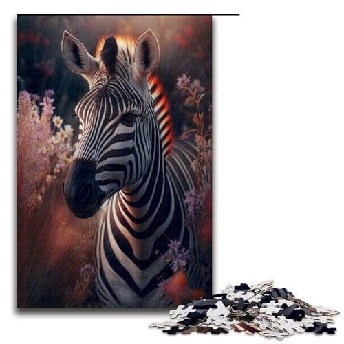 Puzzle für Erwachsene 1000 Teile Zebra Blumenspielzeug intellektuelles Spiel ganze Familie 75 x 50 cm Puzzle für Erwachsene 1000 Teile Zebra Blumenspielzeug intellektuelles Spiel ganze Familie 75 x 50 cm von QSYFNBZL