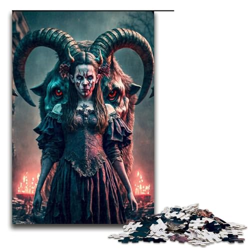 Puzzle für Erwachsene 1000 Teile Ziegenteufel Puzzle Spielspielzeug lustig 75 x 50 cm von QSYFNBZL