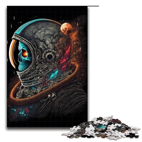 Puzzle für Erwachsene 1000 Teile angeketteter Totenkopf Astronaut Holzpuzzle Lernspielzeug Familienspiele 75 x 50 cm Puzzle für Erwachsene 1000 Teile angeketteter Totenkopf Astronaut Holzpuzzle Lernspielzeug Familienspiele 75 x 50 cm von QSYFNBZL