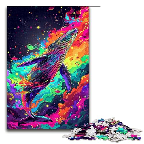 Puzzle für Erwachsene 1000 Teile bizarres buntes Wal Puzzle Spielspielzeug lustig 75 x 50 cm von QSYFNBZL