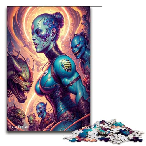 Puzzle für Erwachsene 1000 Teile blaues Monster Holzpuzzle Lernspielzeug Familienspiele 75 x 50 cm Puzzle für Erwachsene 1000 Teile blaues Monster Holzpuzzle Lernspielzeug Familienspiele 75 x 50 cm von QSYFNBZL