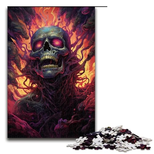 Puzzle für Erwachsene 1000 Teile böser Totenkopf farbige psychedelische Illustration Puzzle für Erwachsene Holzspiele für die ganze Familie Weihnachts und Geburtstagsgeschenke 75 x 50 cm Puzzle für Erwachsene 1000 Teile böser Totenkopf farbige psychedelische Illustration Puzzle für Erwachsene Holzspiele für die ganze Familie Weihnachts und Geburtstagsgeschenke 75 x 50 cm von QSYFNBZL