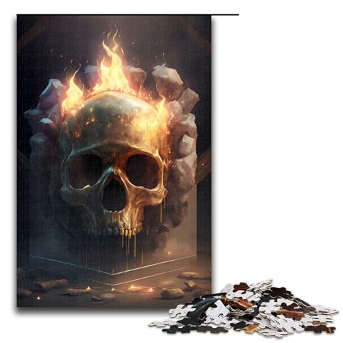 Puzzle für Erwachsene 1000 Teile brennender Eisschädel Spielzeug intellektuelles Spiel ganze Familie 75 x 50 cm Puzzle für Erwachsene 1000 Teile brennender Eisschädel Spielzeug intellektuelles Spiel ganze Familie 75 x 50 cm von QSYFNBZL