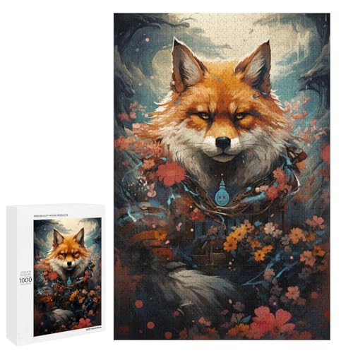 Puzzle für Erwachsene 1000 Teile bunt psychedelisch von Samurai Fox Puzzlespiel Spielzeug lustig 75 x 50 cm von QSYFNBZL