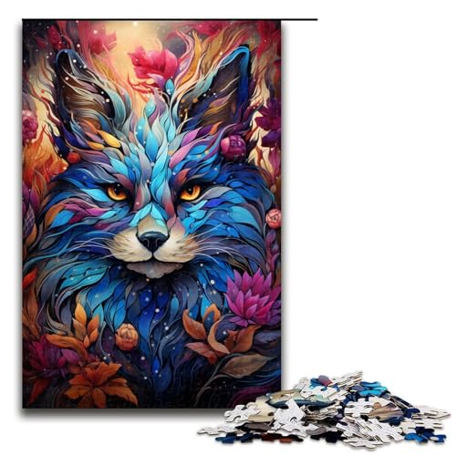 Puzzle für Erwachsene 1000 Teile bunter Psychedelischer Fuchs 14 Puzzle Lernspiele für Zuhause DIY Spielzeug tolles Geschenk für Spiele 75 x 50 cm von QSYFNBZL