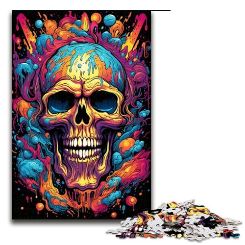 Puzzle für Erwachsene 1000 Teile bunter Psychedelischer Totenkopf Holzpuzzle Lernspielzeug Familienspiele 75 x 50 cm Puzzle für Erwachsene 1000 Teile bunter Psychedelischer Totenkopf Holzpuzzle Lernspielzeug Familienspiele 75 x 50 cm von QSYFNBZL