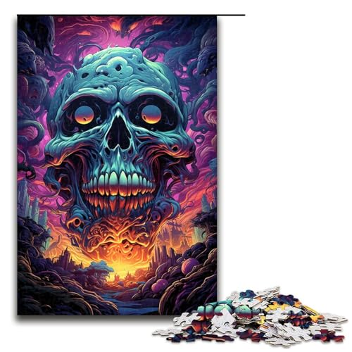 Puzzle für Erwachsene 1000 Teile bunter Psychedelischer Totenkopf Holzpuzzle Lernspielzeug Familienspiele 75 x 50 cm Puzzle für Erwachsene 1000 Teile bunter Psychedelischer Totenkopf Holzpuzzle Lernspielzeug Familienspiele 75 x 50 cm von QSYFNBZL