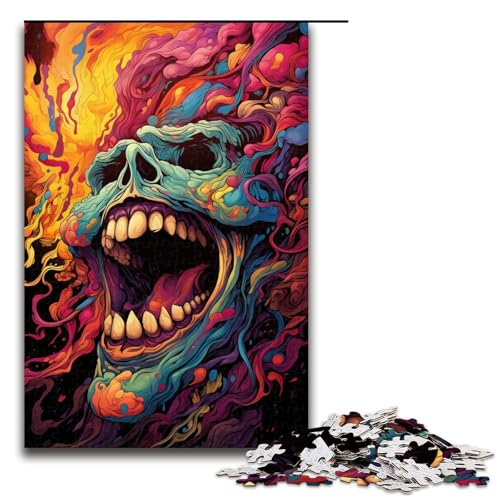 Puzzle für Erwachsene 1000 Teile bunter Psychedelischer Totenkopf Holzpuzzle Lernspielzeug Familienspiele 75 x 50 cm Puzzle für Erwachsene 1000 Teile bunter Psychedelischer Totenkopf Holzpuzzle Lernspielzeug Familienspiele 75 x 50 cm von QSYFNBZL
