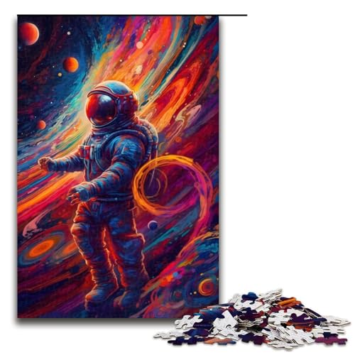 Puzzle für Erwachsene 1000 Teile buntes Astronauten Puzzle für Kinder Holzpuzzle dekomprimierendes intellektuelles Lernspielzeug 75 x 50 cm Puzzle für Erwachsene 1000 Teile buntes Astronauten Puzzle für Kinder Holzpuzzle dekomprimierendes intellektuelles Lernspielzeug 75 x 50 cm von QSYFNBZL