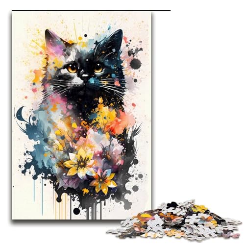 Puzzle für Erwachsene 1000 Teile buntes Blumenkatzen Puzzle Lernspiele für Zuhause DIY Spielzeug tolles Geschenk für Spiele 75 x 50 cm Puzzle für Erwachsene 1000 Teile buntes Blumenkatzen Puzzle Lernspiele für Zuhause DIY Spielzeug tolles Geschenk für Spiele 75 x 50 cm von QSYFNBZL
