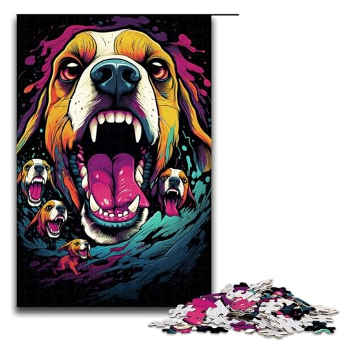 Puzzle für Erwachsene 1000 Teile buntes Hundespielzeug intellektuelles Spiel ganze Familie 75 x 50 cm von QSYFNBZL