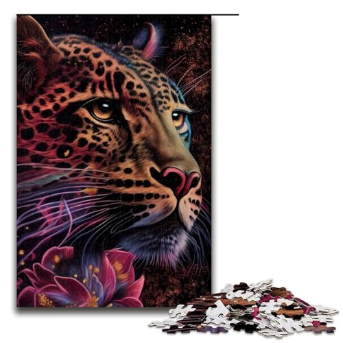Puzzle für Erwachsene 1000 Teile buntes Leopardengesicht Spielzeug intellektuelles Spiel ganze Familie 75 x 50 cm Puzzle für Erwachsene 1000 Teile buntes Leopardengesicht Spielzeug intellektuelles Spiel ganze Familie 75 x 50 cm von QSYFNBZL